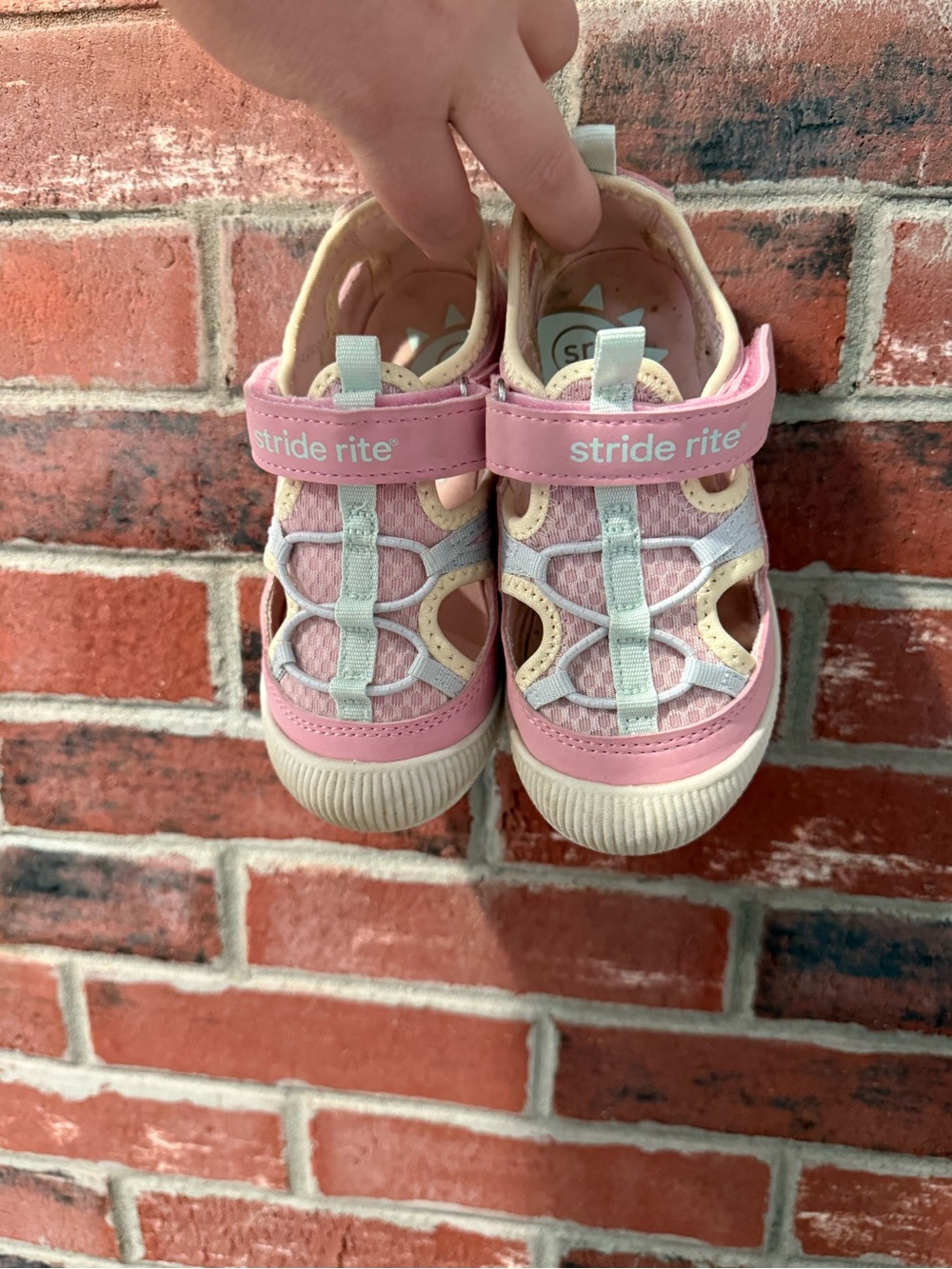 Stride Rite Pink and Light Gray Kids Sandal Sneakers